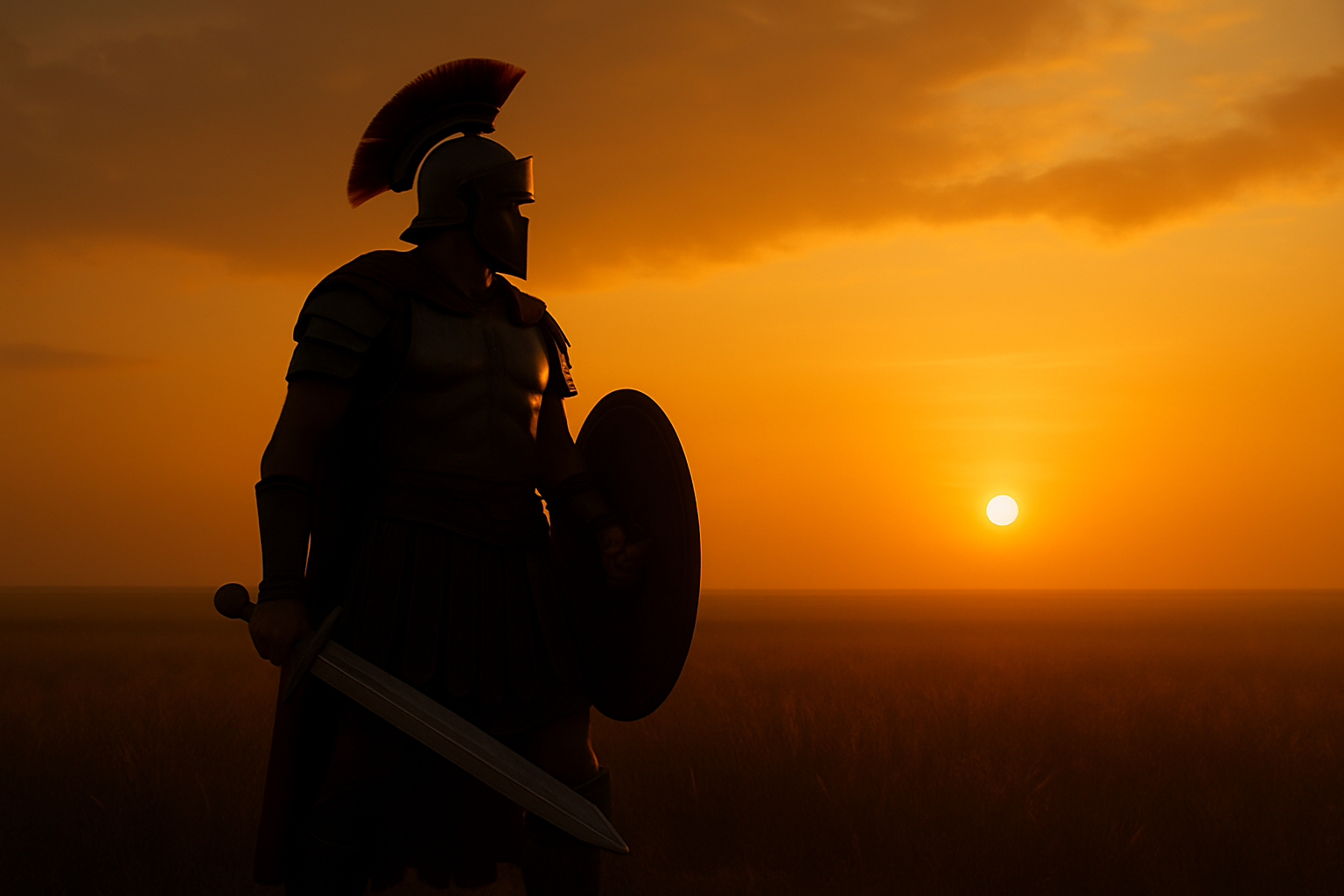 Guerrero orando en el tiempo de batalla